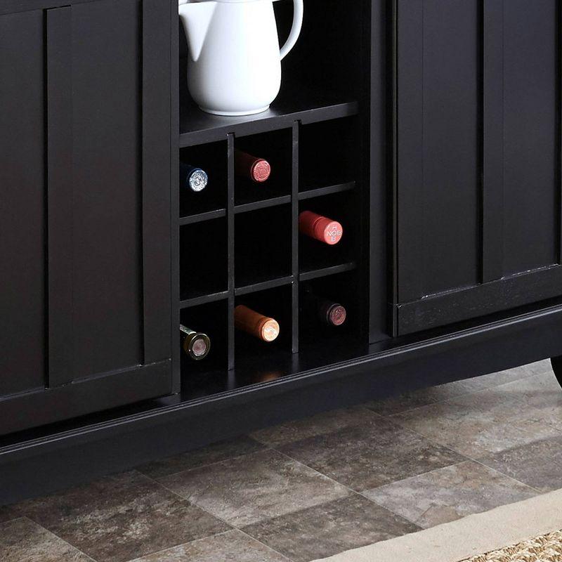 36.25" Sideboard Buffet Servers with Stainless Top Black - Home Styles: Kitchen Hutch, Credenza Console