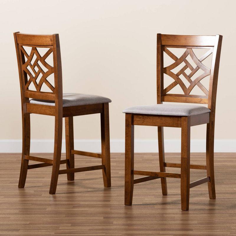 2pc Nicolette Wood Counter Height Barstool Set - Baxton Studio