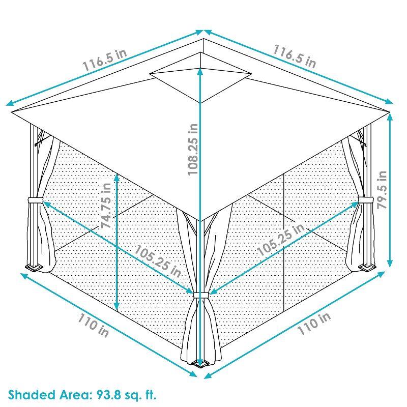 Sunnydaze Soft Top Rectangle Patio Gazebo with Screens and Privacy Walls for Backyard, Garden or Deck