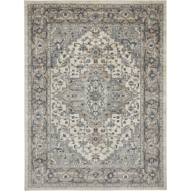 Nourison Concerto Center Medallion Indoor Rug Ivory Grey 8'10" x 11'10"