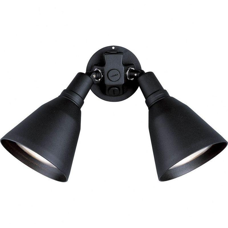 Progress Lighting Par 2-Light Outdoor Wall Light in Black Porcelain with Shade