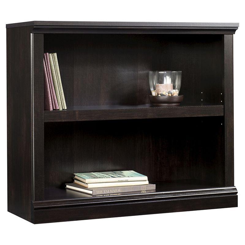 Sauder 29.9" 2Shelf Bookshelf Estate Black : Adjustable, Laminated, Mid-Century Modern Style: Particle Board Frame, Console Design