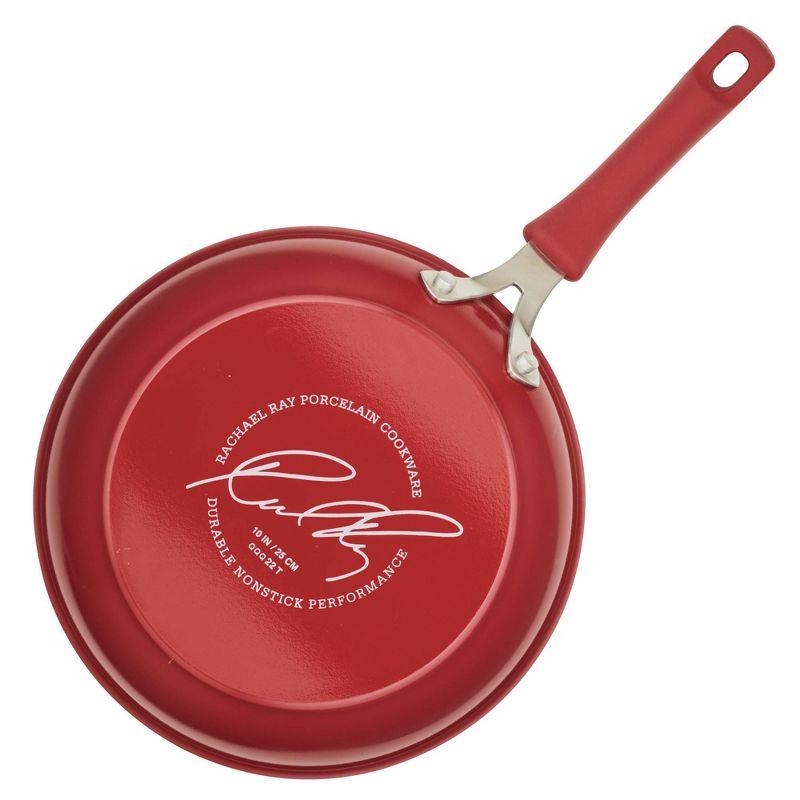 Rachael Ray Cook + Create Aluminum Nonstick Frying Pan 10" Red: Gas & Induction Compatible, Hand Wash, Lifetime Warranty