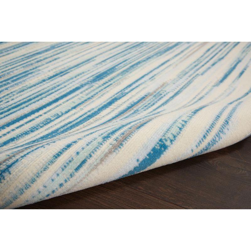 Nourison Jubilant 5'3" x 7'3" (5' x 7') Blue Area Rug Coastal Contemporary Striped by Nourison