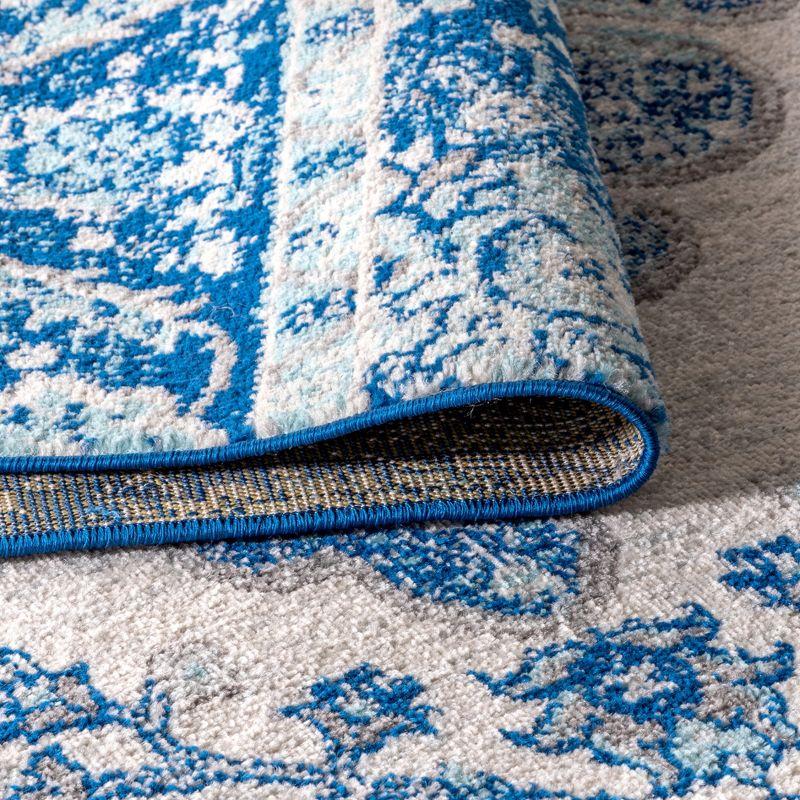 JONATHAN Y Bohemian FLAIR Boho Vintage Medallion Cream/Blue 4 ft. x 6 ft. Area Rug