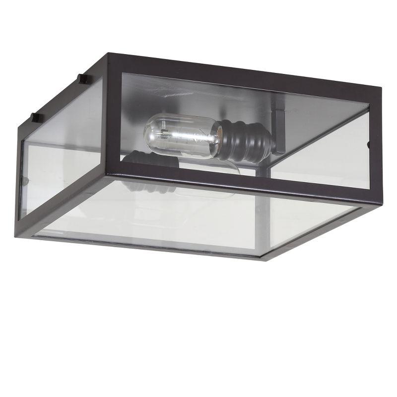 Grayson 12" Oil Rubbed Bronze and Clear Glass LED Flush Mount