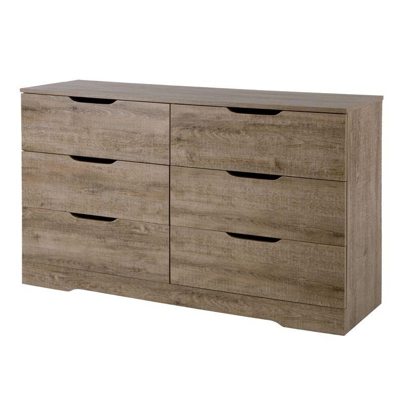 Holland 6-Drawer Double Dresser with Felt-Lined Drawer in Black