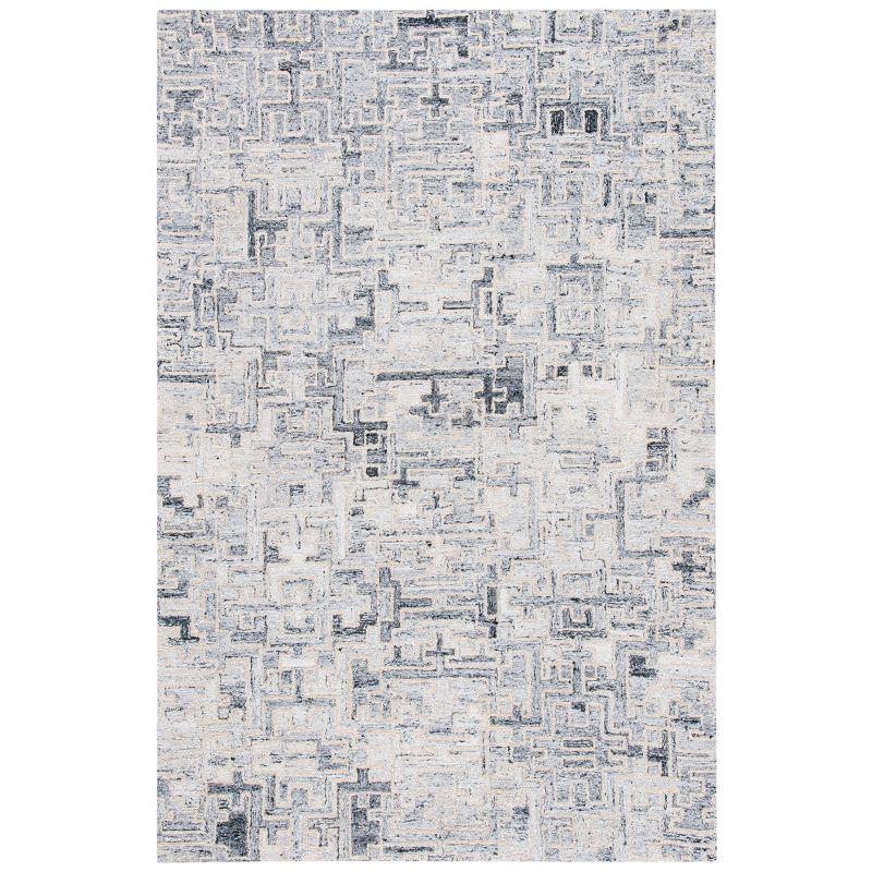 Abstract ABT142 Handmade Indoor Area Rug - Ivory/Black - 4'x6' - Safavieh