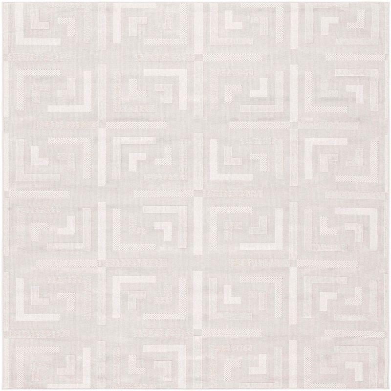 Ivory Geometric Square Flat-Woven Accent Rug - 6'7" x 6'7"