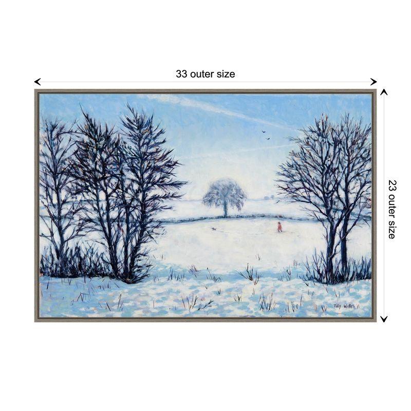 Amanti Art A Snowy Winters Walk by Tilly Willis Canvas Wall Art Print Framed 33-in. x 23-in.