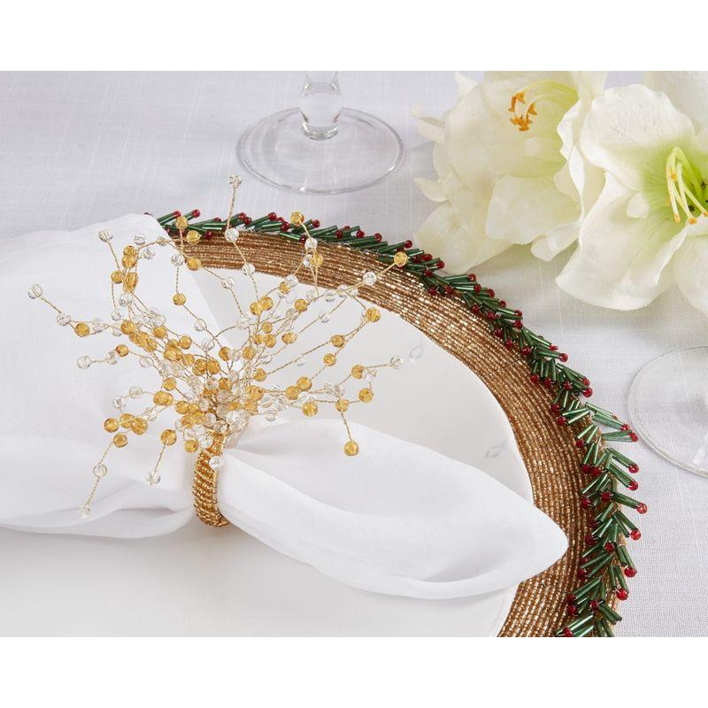 Saro Beaded Design Napkin Ring (Set of 4)