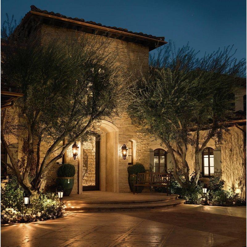 John Timberland Casa Marseille Vintage Rustic Outdoor Wall Light Fixture Bronze Scroll 21 1/2" Hammered Glass for Post Exterior Barn Deck House Porch