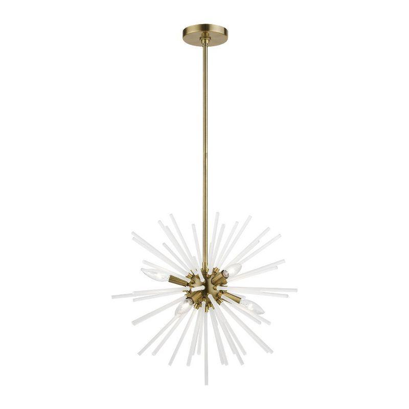 Livex Lighting Uptown 6 - Light Pendant in  Antique Brass