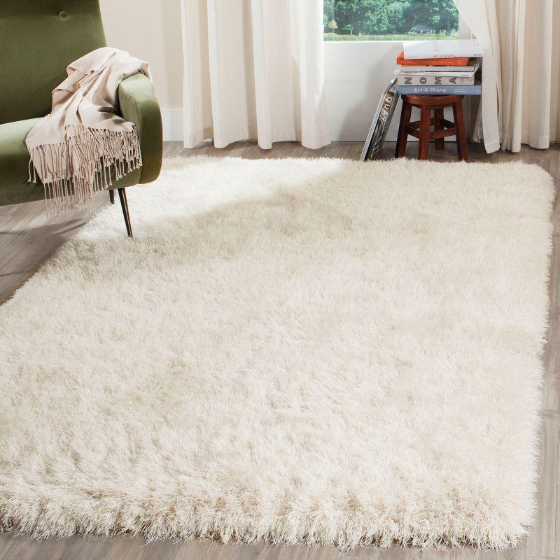 Venice Shag SG256 Hand Tufted Indoor Area Rug - Pearl - 5'x8' - Safavieh