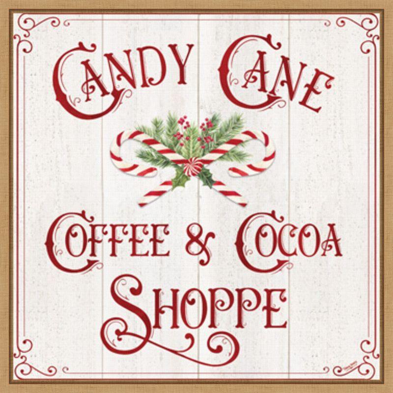 Vintage Christmas Candy Cane Coffee Cocoa Canvas Print