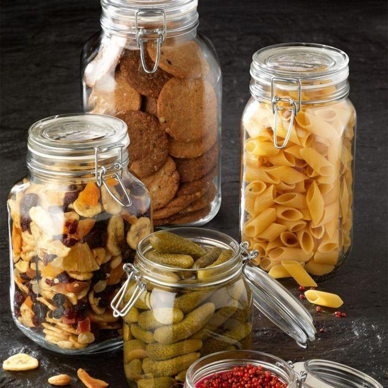 Bormioli Rocco Fido 5L Glass Jar - 169oz Airtight Storage with Metal Clamp & Rubber Gasket - Great for Kitchen Organization, Made in Italy