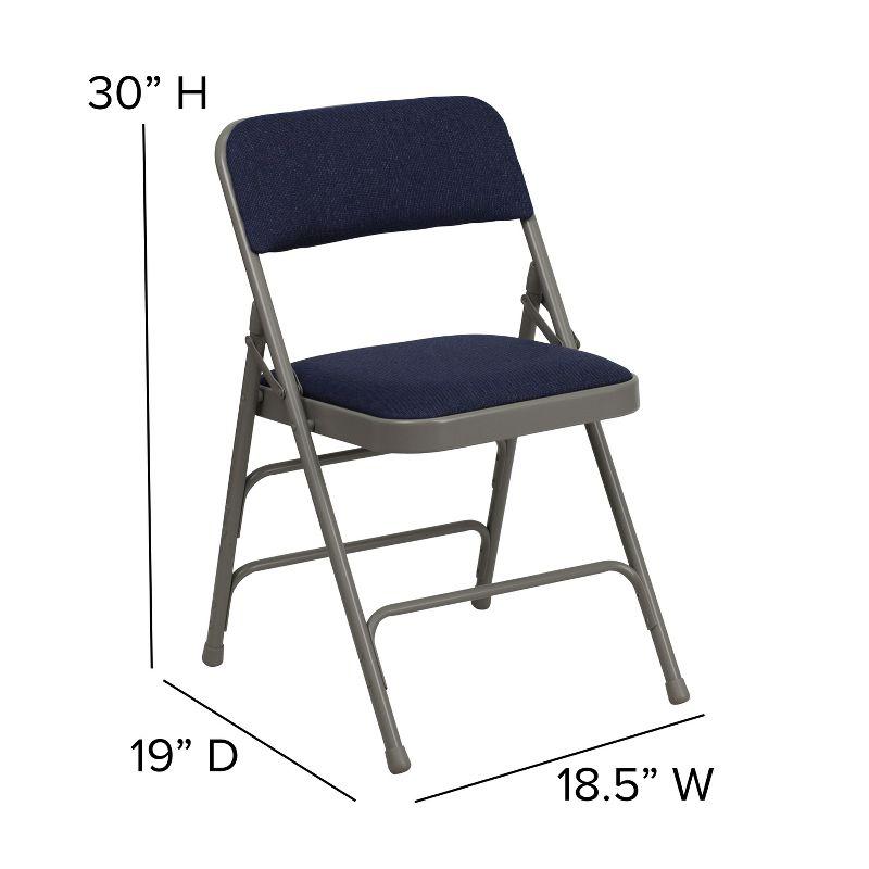 Flash Furniture 4 Pack HERCULES Series Curved Triple Braced & Double Hinged Upholstered Metal Folding Chair