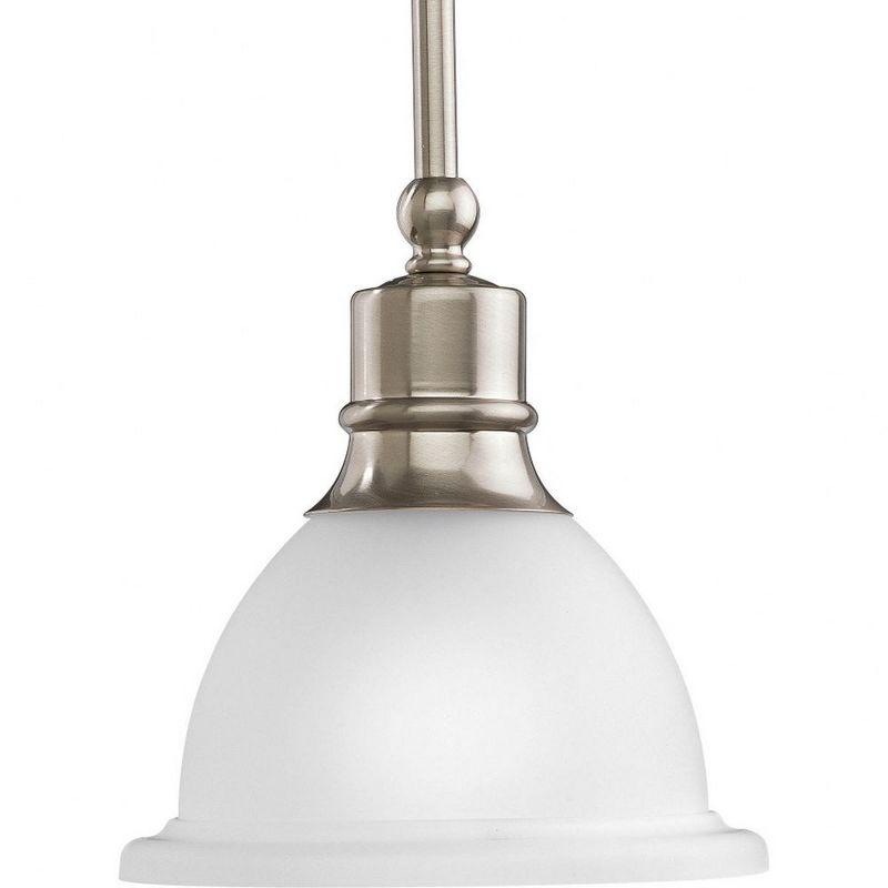 Madison Brushed Nickel Mini Pendant with Etched Glass Shade