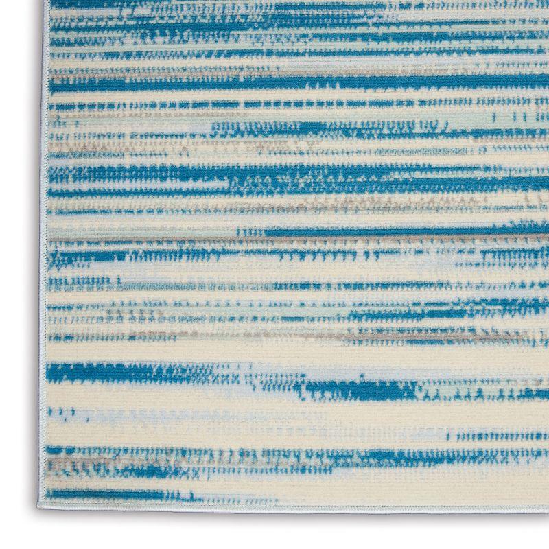 Nourison Jubilant 5'3" x 7'3" (5' x 7') Blue Area Rug Coastal Contemporary Striped by Nourison