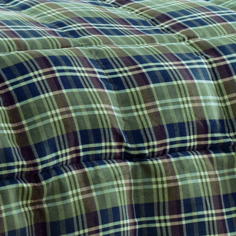 Full/Queen Rugged Plaid Reversible Comforter Set Navy - Eddie Bauer: Microfiber, Lightweight, 3-Piece Bedding Set