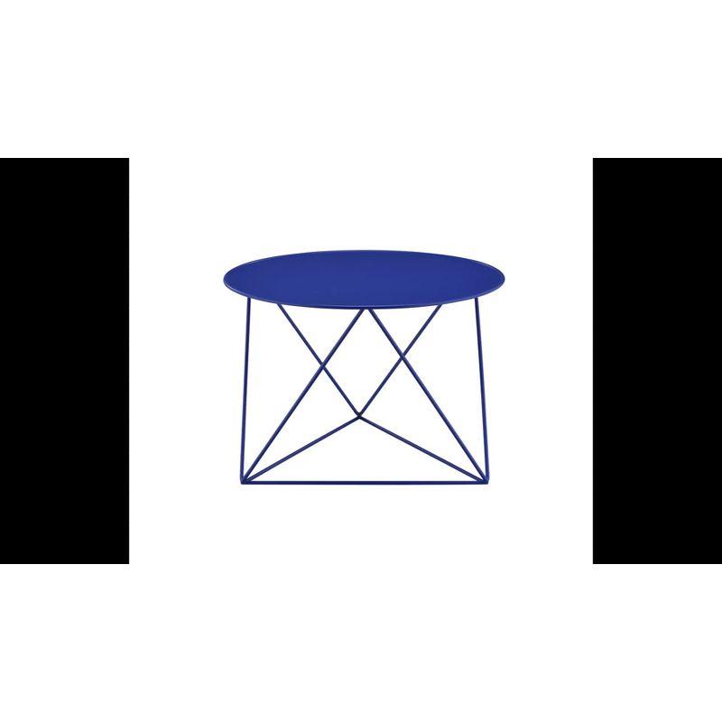 Acme Furniture Epidia Accent Table White: Round Metal Side Table, Powder-Coated Finish, 17" Height