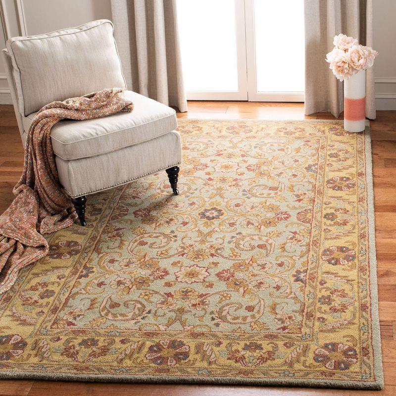 Heritage HG924 Handmade Area Rug - 6' Round - Grey/Gold - Safavieh