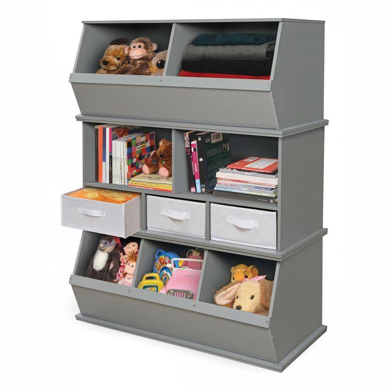 Badger Basket Two Bin Stackable Storage Cubby - Gray