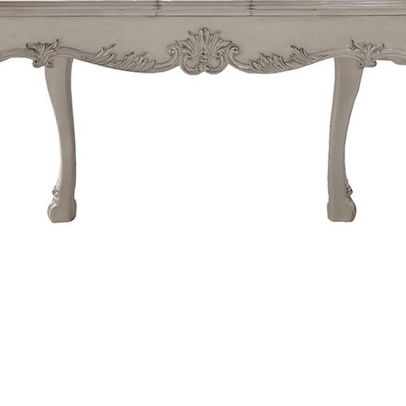 55" Dresden Dining Table Bone White Finish - Acme Furniture: Square, 8-Seater, Resin Frame