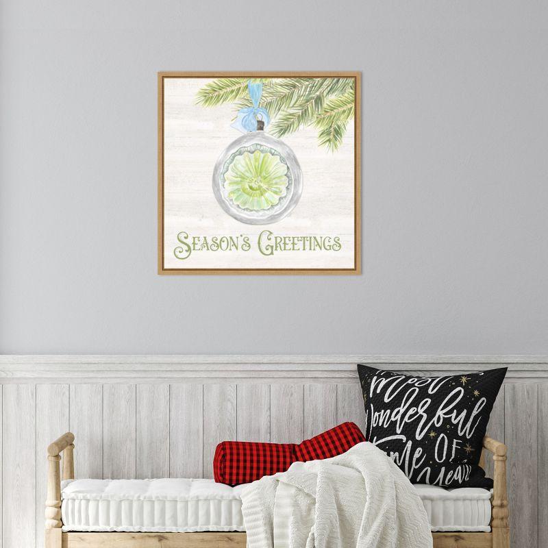 Amanti Art Vintage Christmas IV-Seasons Greetings by Tara Reed Canvas Wall Art Print Framed 22 x 22-in.