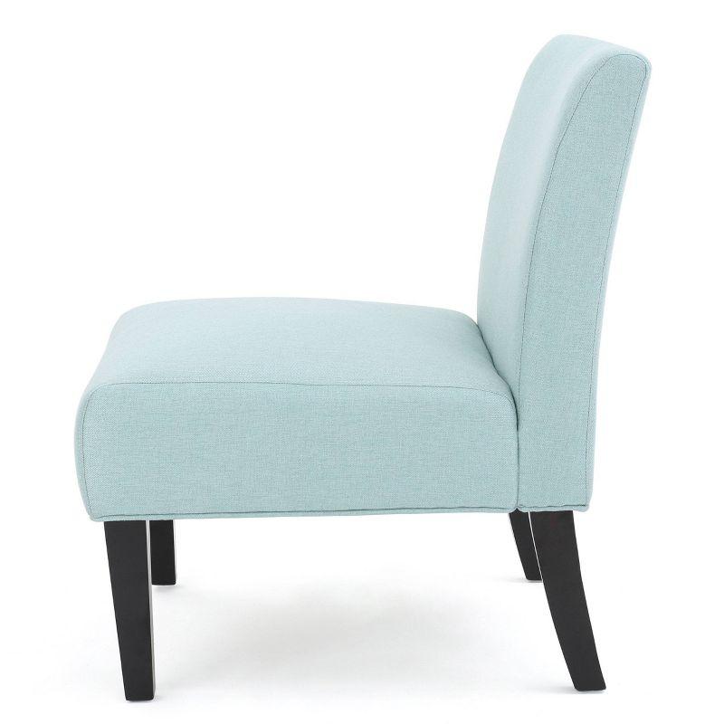 Kassi Accent Chair - Light Blue - Christopher Knight Home: Upholstered Slipper Chair for Living Room, Polyester Fabric, Hardwood Frame