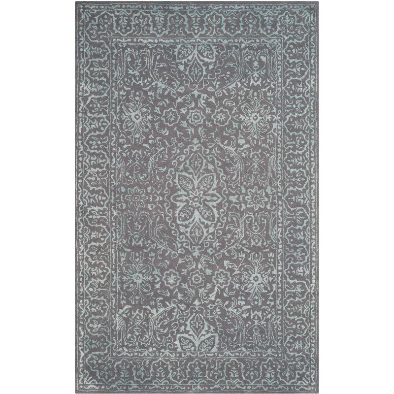 Opal Grey Elegance 59" Hand-Tufted Wool & Viscose Area Rug