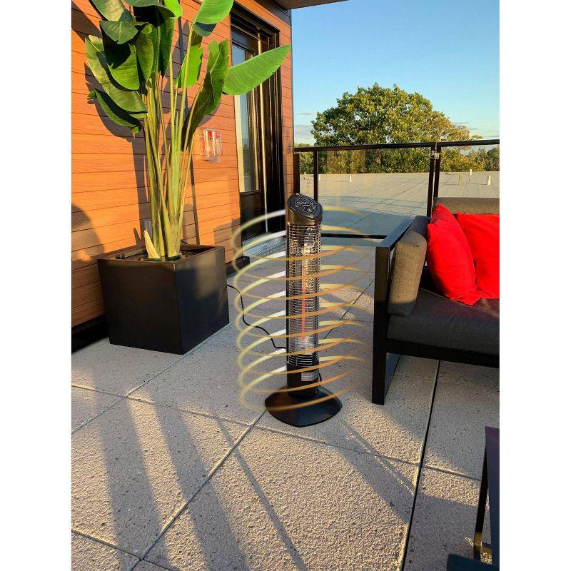 Freestanding Oscillating Tower Infrared Electric Outdoor Heater with Remote - Black - Westinghouse: Portable, Swivel, 3800 BTU, 80 sq ft Coverage