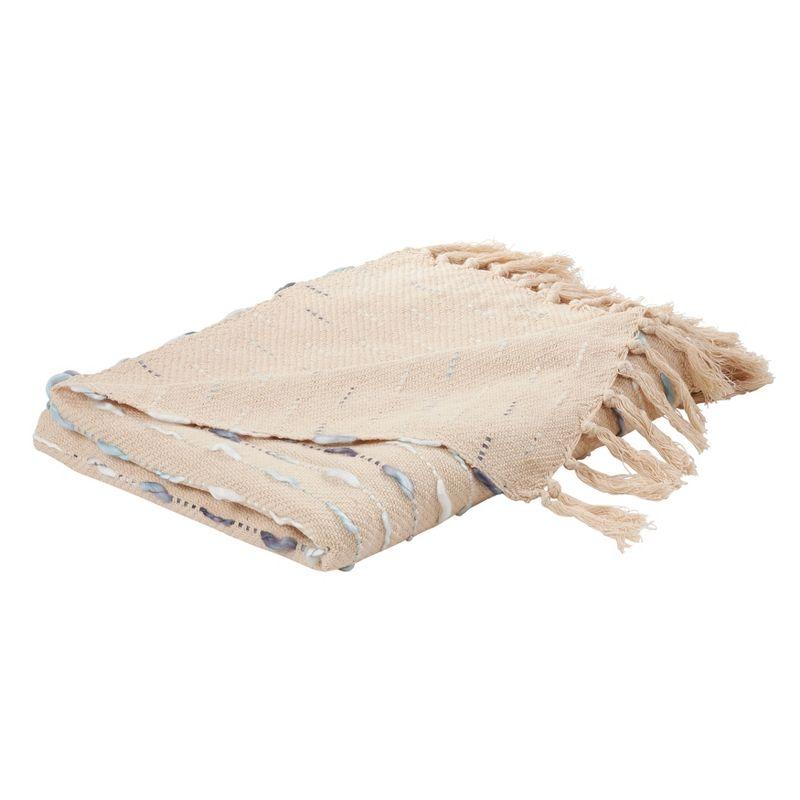 Saro Lifestyle Stitched Striped Throw With Tasseled Edges