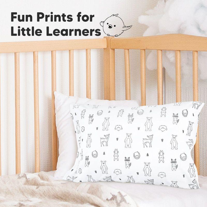 KeaBabies Toddler Pillowcase for 13X18 Pillow, Organic Toddler Pillow Case, Travel Pillow Case Cover (KeaFriends)