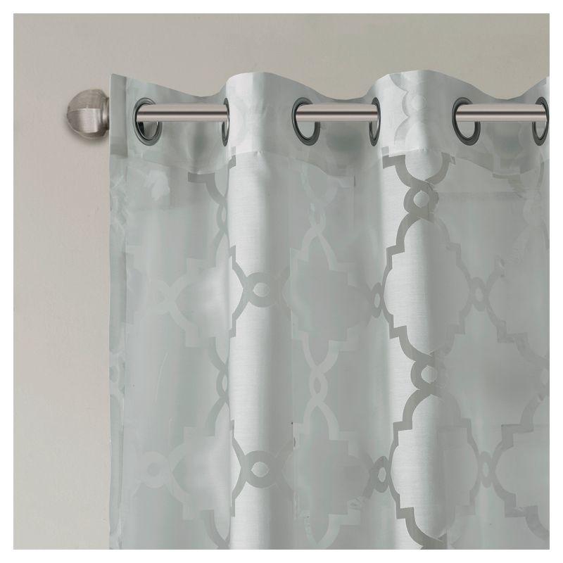 Eden Fretwork Burnout Sheer Curtain Panel