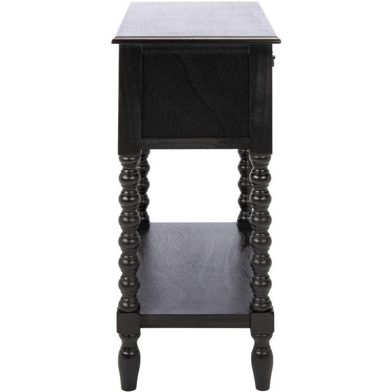 Athena Black Wood 3-Drawer Console Table with Storage