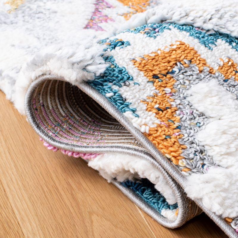 Moroccan Fringe Shag MFG106 Power Loomed Area Rug - Grey/Ivory - 4'x6' - Safavieh.
