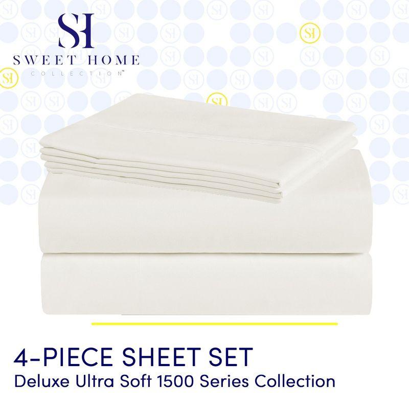 Sweet Home Collection Luxurious Soft Microfiber Sheet Set with Bonus Pillowcases