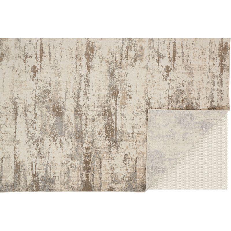 Parker Transitional Abstract Ivory/Brown Area Rug