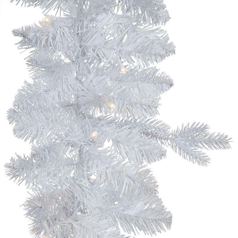 Kurt Adler 9 Foot Pre-Lit Warm White LED Jackson White Pine Garland