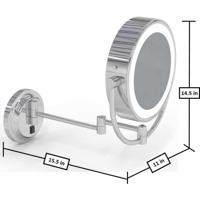 Neo Modern Chrome LED Wall Mounted Magnifying Mirror