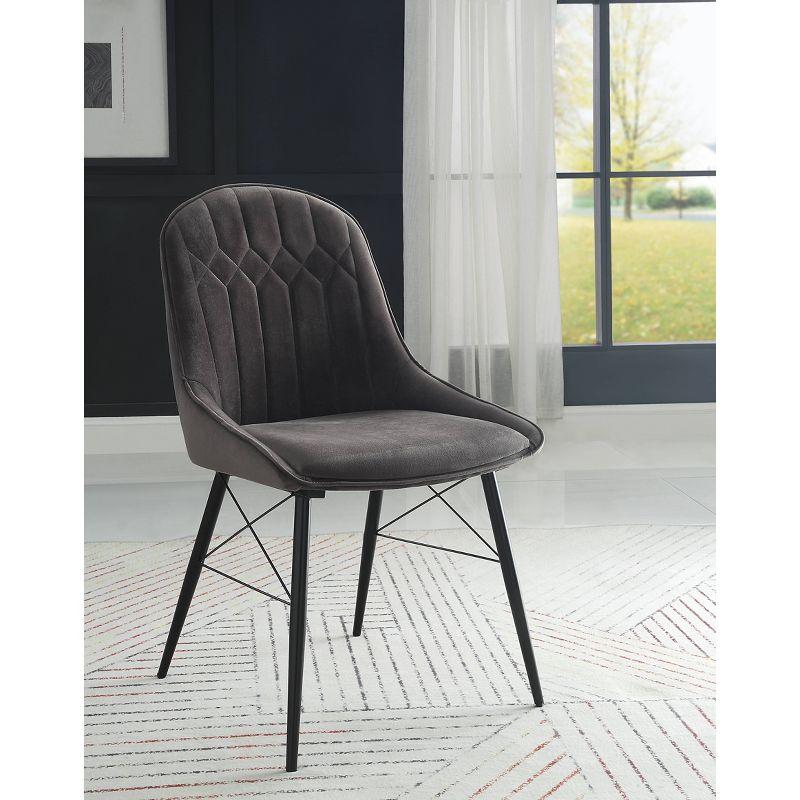 24" Abraham Accent Chair: Upholstered, Armless Design, Wood/Metal Frame - Acme Furniture