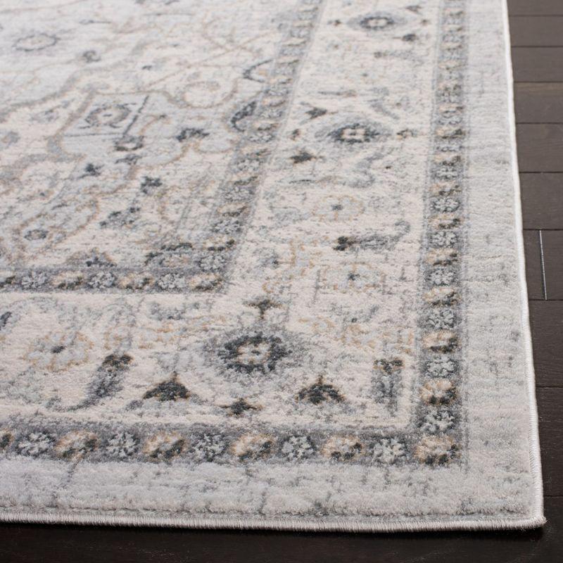 Isabella Light Grey Synthetic 8' x 10' Stain-Resistant Area Rug