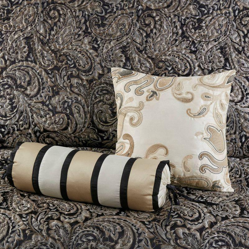 Aubrey 5 Piece Jacquard Bedspread Set with Throw Pillows