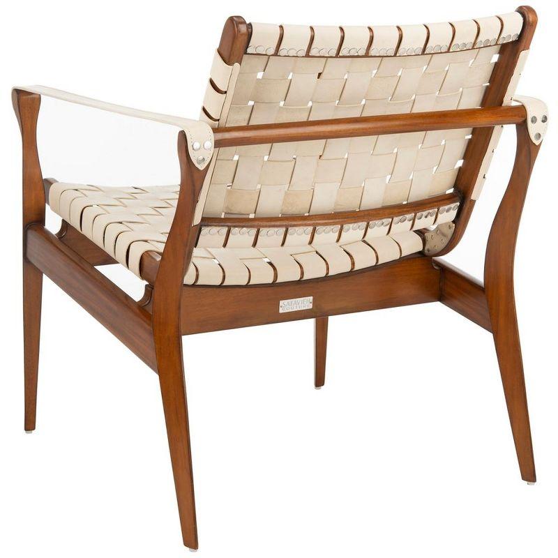 Dilan Safari Chair - SFV9005 - Cream/Light Brown - Safavieh Couture