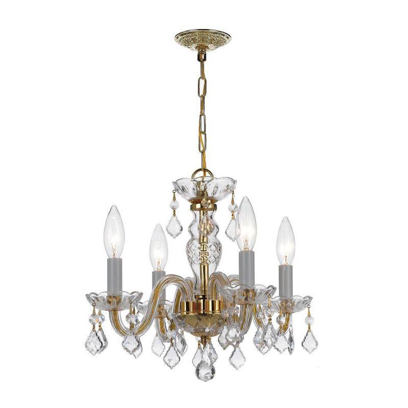 Crystorama Lighting Traditional Crystal 4 - Light Chandelier in  Polished Brass