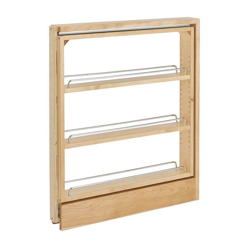 Rev-A-Shelf Pull Out Shelf Organizer for Between Base Kitchen Cabinets, Adjustable Filler Spice Rack Seasoning Storage Holder