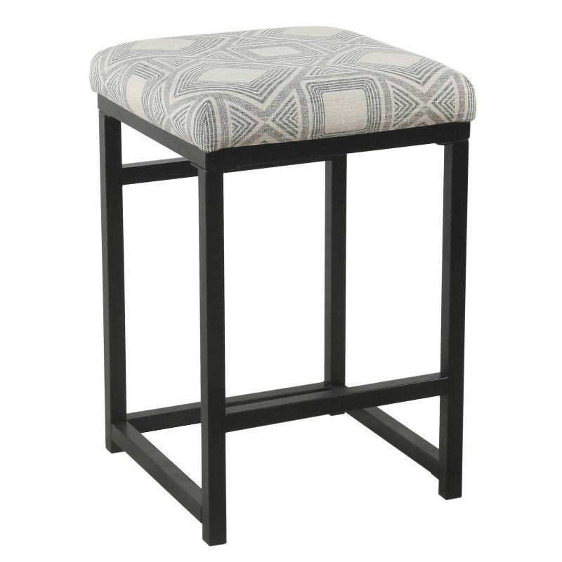 24" Open Back Metal Counter Height Barstool Charcoal - HomePop: Upholstered, Powder-Coated, 250lb Capacity