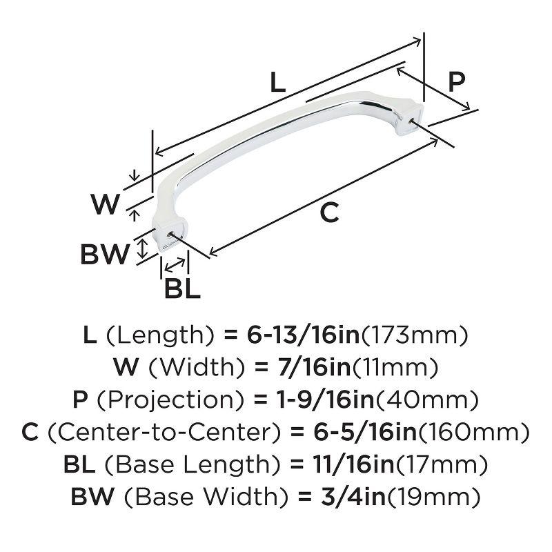 Amerock Revitalize 6-5/16 inch (160mm) Center-to-Center Polished Chrome Cabinet Pull