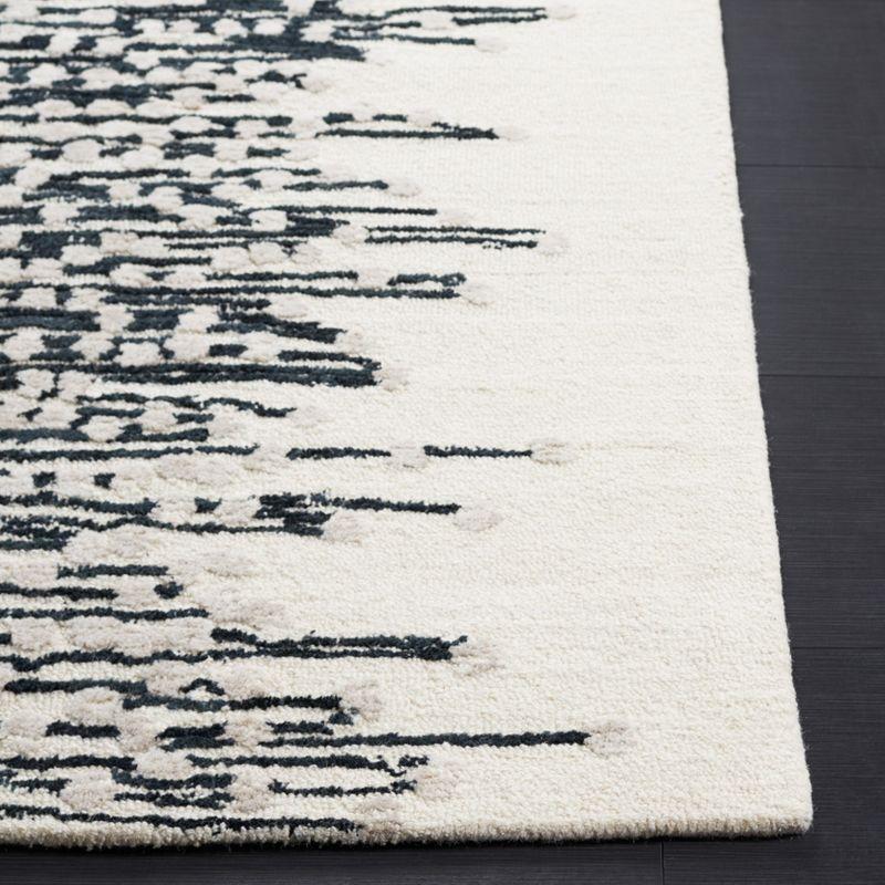 Metro Black and Ivory Hand-Tufted Wool Area Rug